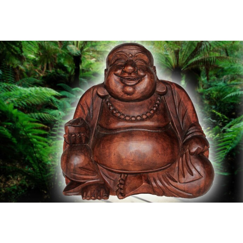 Buddha China Almosensammler 20 cm Suarholz GLÜCKSBUDDHA Glücksbringer 